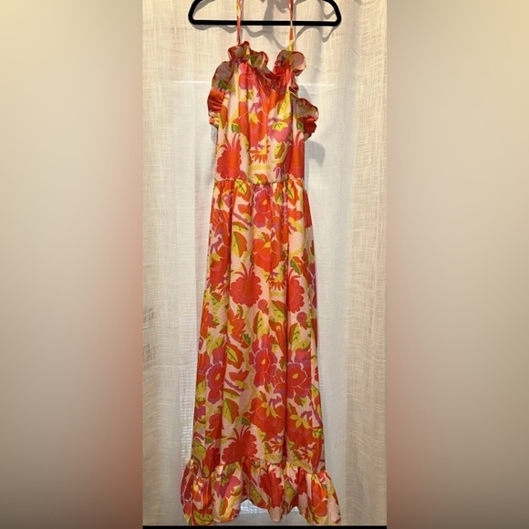 CK Bradley Women’s Large Dove Maxi Dress in Falconer Sunburst Halter NO BELT - Picture 5 of 15